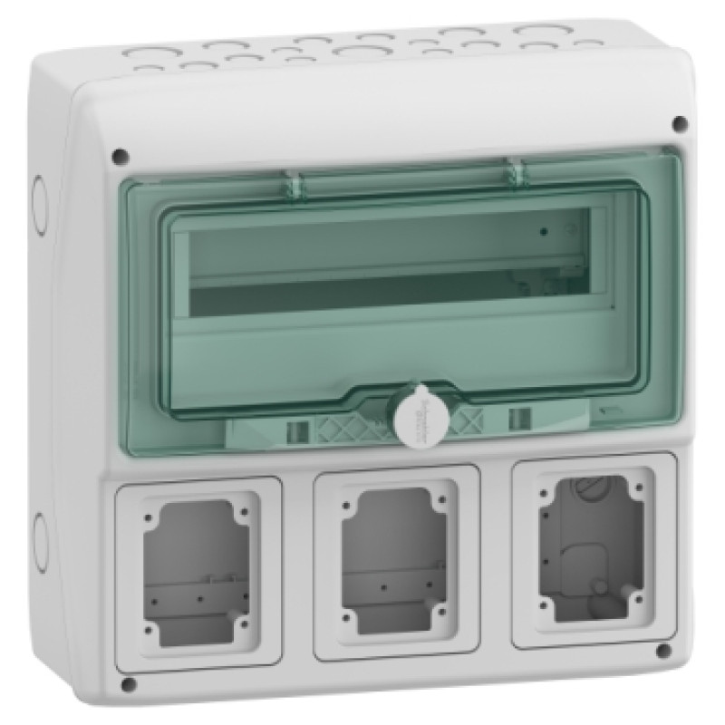 Schneider WeatherProof Enclosure (suitable to mount modular devices 16A / 32A sockets ) - Power outlet -  13 module 3 opening - (13180)