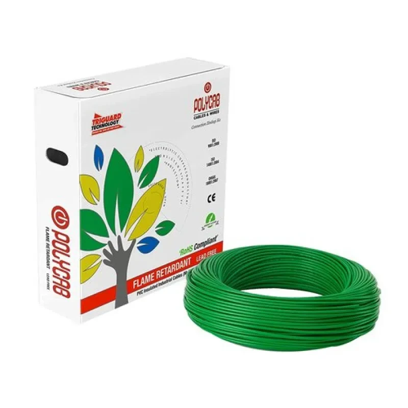 Polycab 1.5 Sq.mm Flame Retardant (FR-LF) INDUSTRIAL - HOUSE WIRE Green (180 Mtrs)