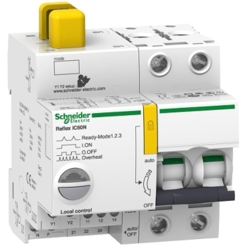 Schneider Reflex iC60 - Integrated Control & Overcurrent Protection Device - B Curve- - Double Pole - 10A - (A9C61210)