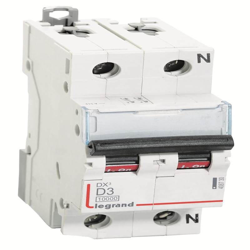 Legrand DX3 AC MCBs - D Curve Single Pole + Neutral 240 V~ (3A)