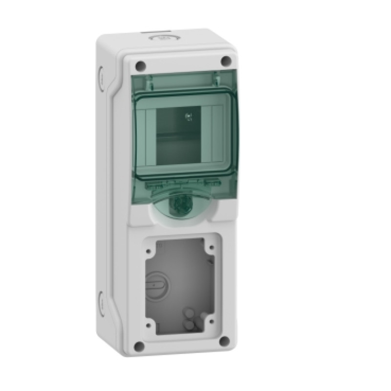 Schneider WeatherProof Mini Enclosures - (suitable to mount modular devices 16A socket) -  4 module 1 vertical opening - (13175)