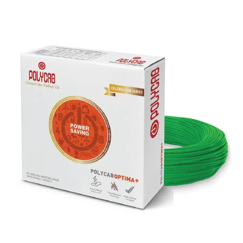 Polycab Optima Plus FR-LF 1.5 SQ-MM,  PVC Insulated Copper Wire Single Core Flexible House Cable for Domestic & Industrial Connections Electric Wire (Green) (90 Mtrs)