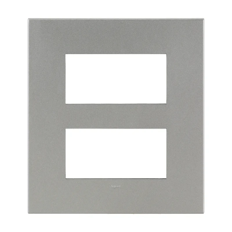 Legrand Arteor Square Cover Plate w Overmoulded Frame 2x6 Module (Magnesium & Champagne)