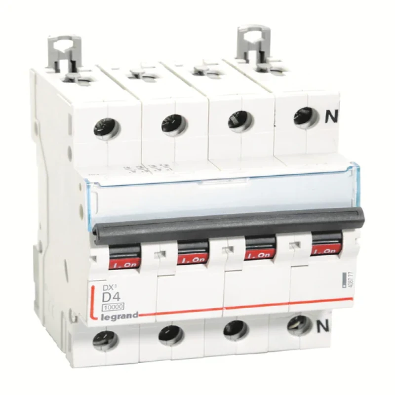 Legrand DX3 AC MCBs - D Curve Triple Pole + Neutral 415 V~ (4A)