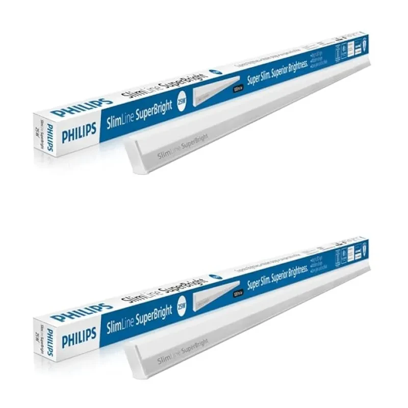 PHILIPS 25-watt LED Batten -Tubelight | Slimline Superbright Compact 4-ft LED Batten for Living Room & Bedroom | Cool Day Light, Pack of 2