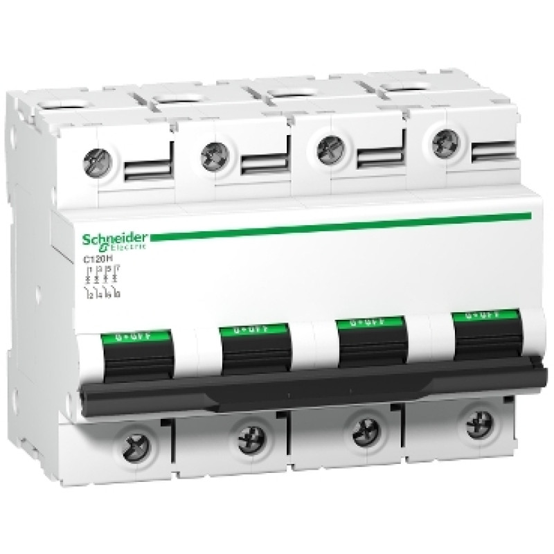 Schneider MCBs - AC - C120 H (15kA) - 4 pole - 125A (A9N18481)