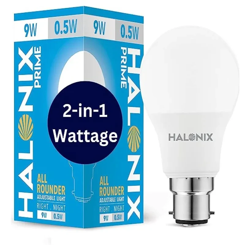 Halonix 2-in-1 Dimmable 9W,0.5W Multi Wattage Adjustable Light Led Bulb Base B22D (Pack of 2)