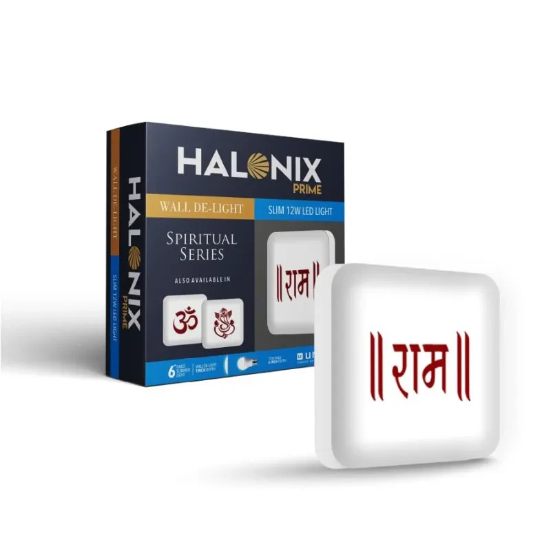Halonix Polycarbonate 12W Square Ram Wall De-Light Spiritual Series (Cool Day Light)