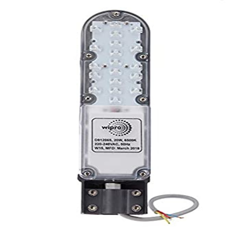 wipro Garnet 30W Led Street Light Cool White,6500K Ip66 Water Proof Outdoor Light Lens Technology Corded Electric, Aluminium Heat Sink 4Kv Surge Protection 440V High Voltage Protection Pack of 1