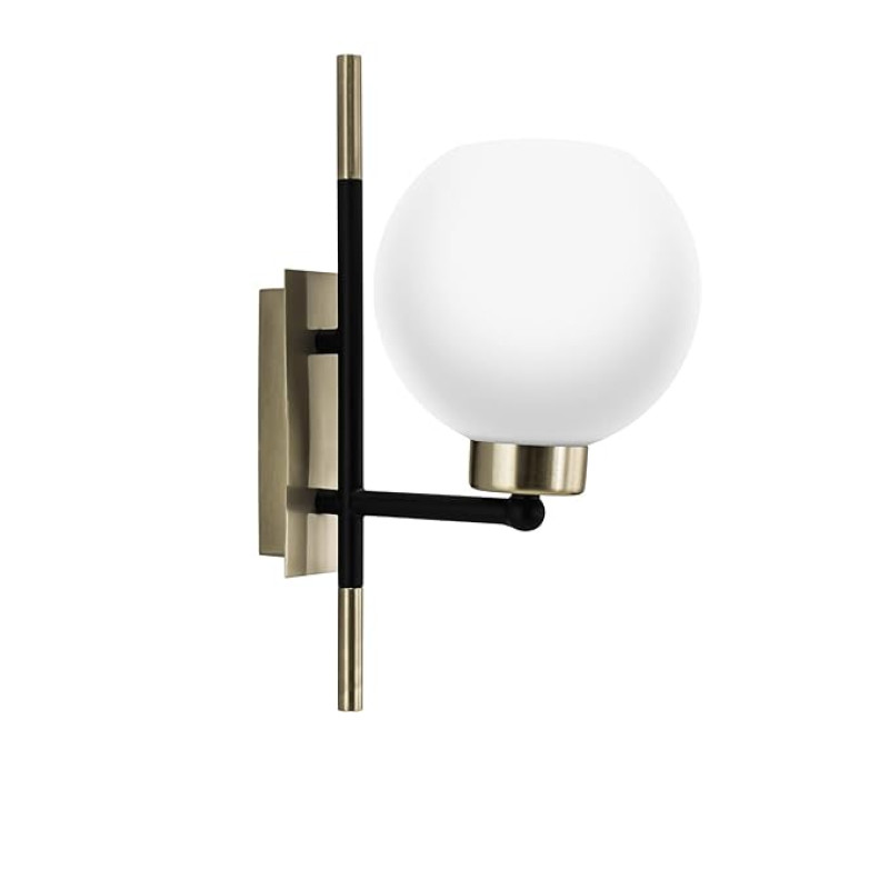 wipro BeuHome Single Wall Light BW03 | Premium Indoor Decorative Light with Contemporary Sleek Design | Surface Mounted Classic Wall Light for Bedroom, Living Room | E27 (1H, Matte Nickel)