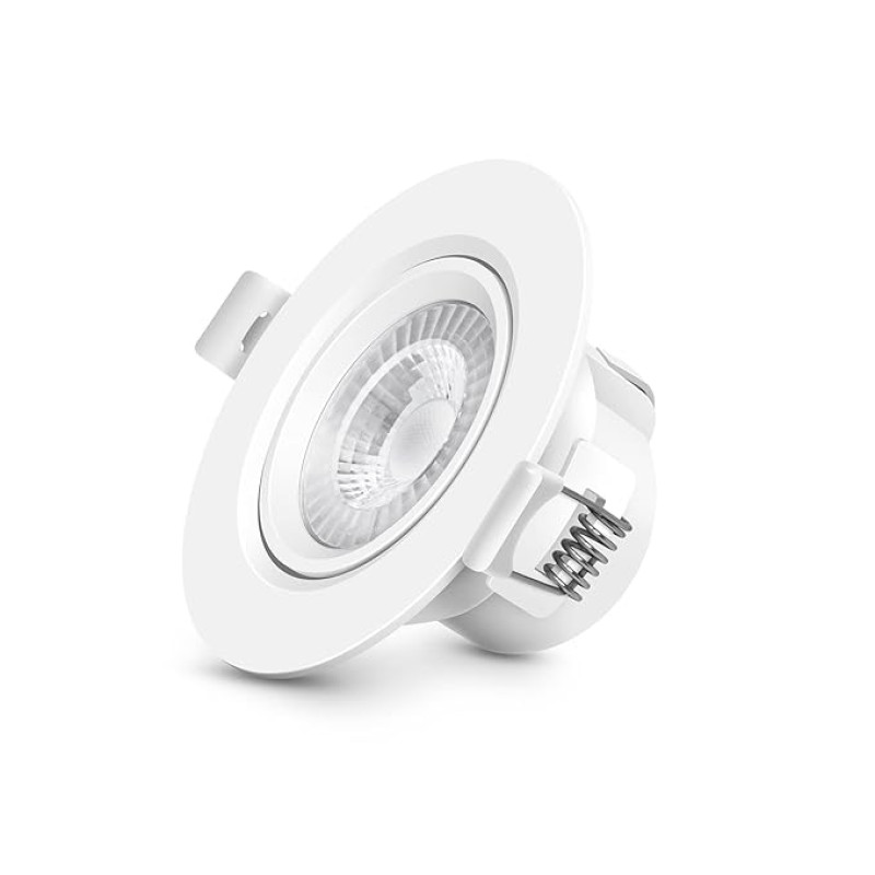wipro Garnet 12W Round LED Wave Spotlight |COB Spotlight for Ceiling|Warm White Light (2700K) | Adjustable Design | Recessed Tiltable Downlighter for False Ceiling | Cutout - 125mm | Pack of 1