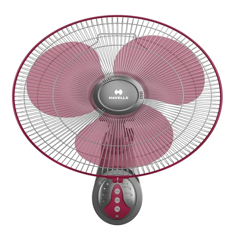 Havells Platina 400Mm 4 Star Energy Saving With Remote Control Bldc Wall Fan (Grey Wine, Pack Of 1)