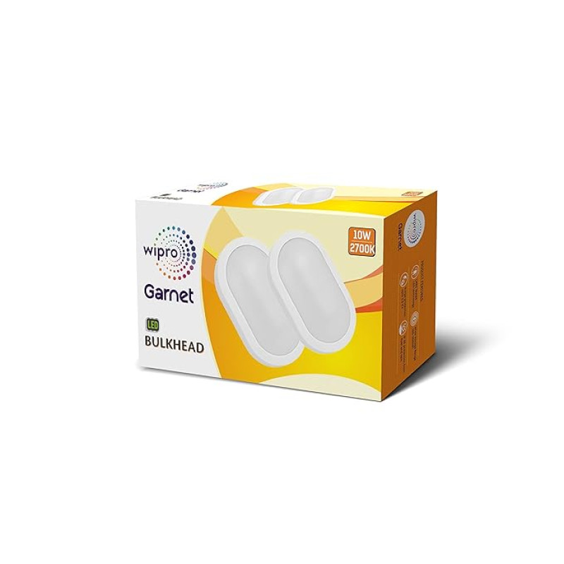 wipro Garnet LED Bulkhead Warmwhite (Pack of 1)