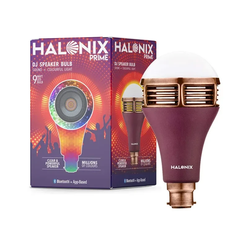 HALONIX Prime DJ Speaker 9W Base-B22 Millions Colorful Light Smart Bluetooth led Bulb