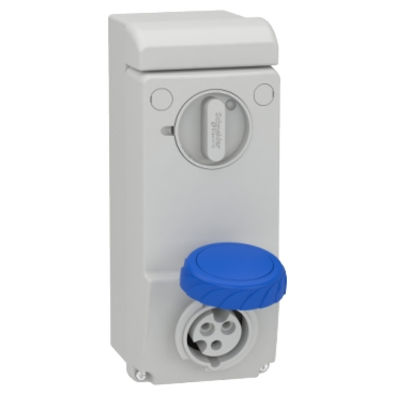 Schneider 16 A - 2P + E interlocked socket IP65 - 200...250 V AC - wall (83081)